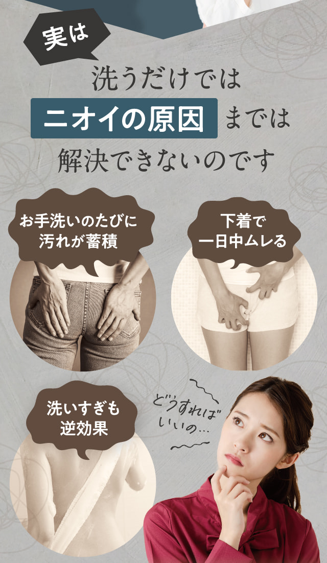 実は洗うだけではニオイの原因までは解決できないのです